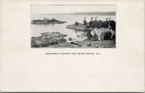 Esquimalt Church and Royal Roads BC Vancouver Island Postcard E73