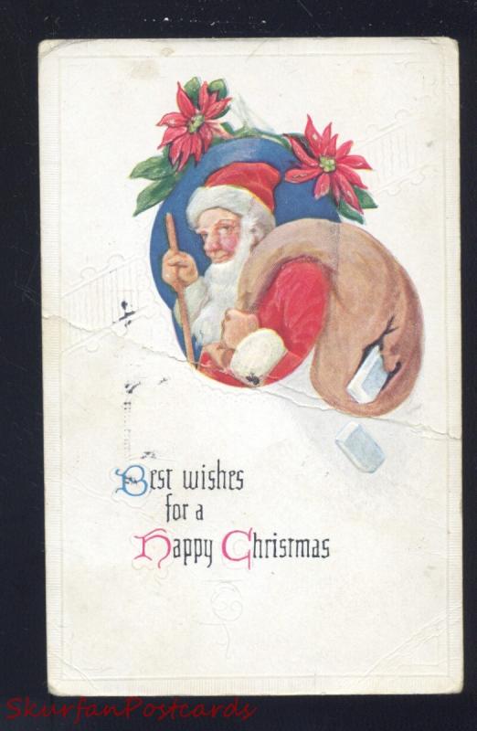 ANTIQUE VINTAGE CHRISTMAS POSTCARD SANTA CLAUS HAPPY XMAS 