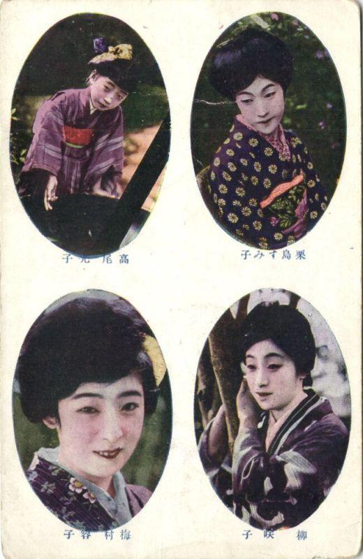 japan, Native GEISHA Ladies, Kimono, Multiview (1910s)