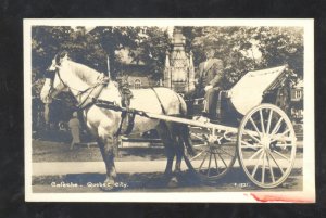 RPPC QUEBEC CITY QC CANADA COLECHE HORSE DRAWN WAGON REAL PHOTO POSTCARD