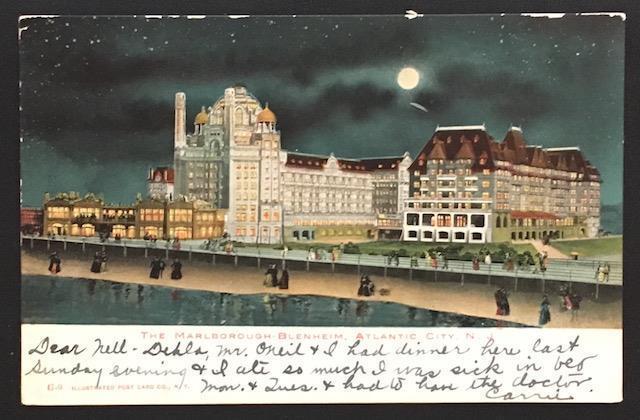 The Marlborough-Blenheim Atlantic City NJ 1906 Illustrated Post Card Co G9