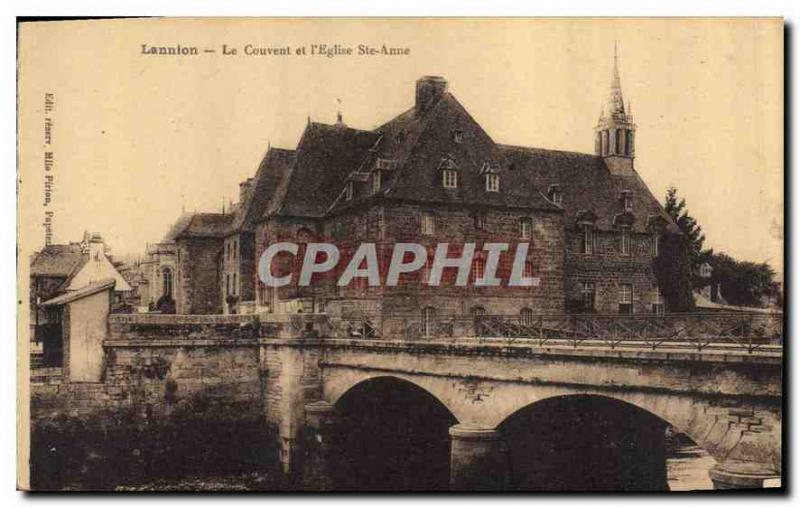 Postcard Lannion Old Convent and Church St Anne