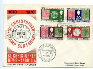 496180 1970 St. Christopher Nevis Anguilla anniversary postage stamp FDC Cover