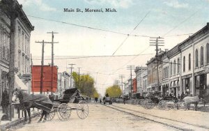 Morenci Michigan view on Main Street antique pc DD8003 