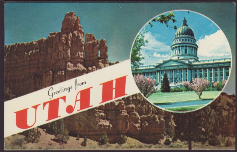 Greetings From Utah Postcard BIN