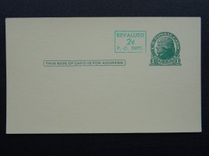 US American POSTAL CARD 1 Cent THOMAS JEFFERSON 'Revalued' 2 Cent
