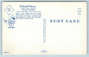 Postcard CA Oxnard California Colonial House Restaurant Bar Interior E14
