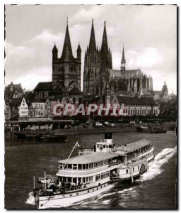 Modern Postcard A steam on the Rhine to Cologne Boat