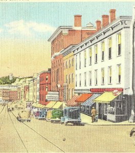 1947 Main Street Bangor Maine Vintage Postcard Standard View Card Antique Autos 