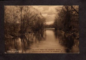 VT Cove Haunted Bridge Walloomsac River Bennington Vermont Postcard 1911