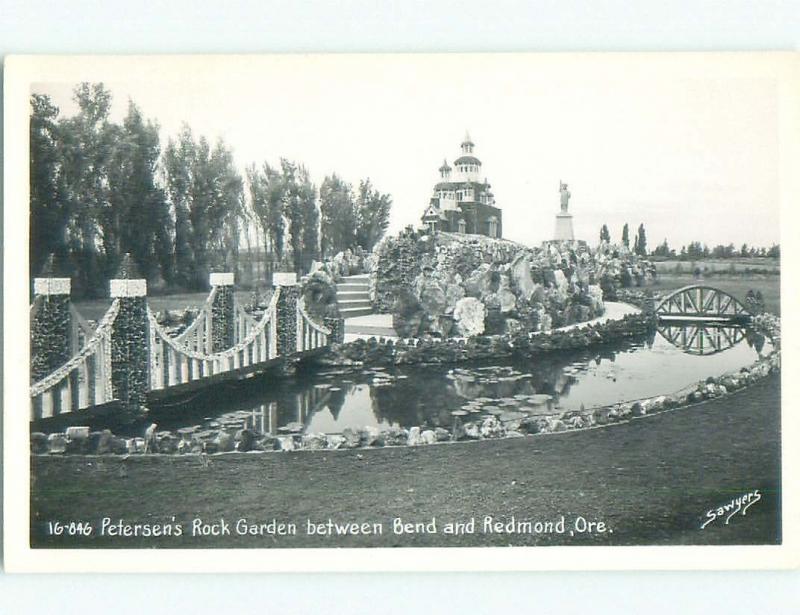 Pre-1950 rppc NICE VIEW Rock Garden Between Bend & Redmond Oregon OR W0115