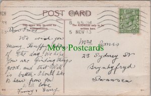 Genealogy Postcard - Jones, 23 Sydney Street, Brynhyfryd, Swansea, Wales GL1179