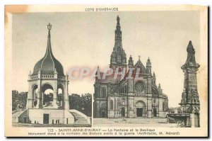 Old Postcard Cote D'Emeraude Sainte Anne d'Auray Fountain and the Basilica