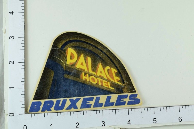 C. 1930's-40's Poster Stamp Luggage Label Palace Hotel Bruxelles E6