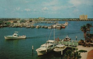 Vintage Postcard The Marina And Yacht Basin Waterway Clearwater Beach Florida FL