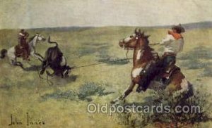 Artist John Innes, Western, Cowboy, Indian,Artist Signed Postcard
