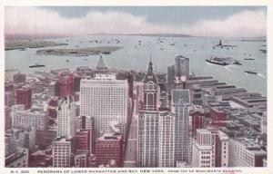 Panorama of Lower Manhattan and Harbor - New York City - WB