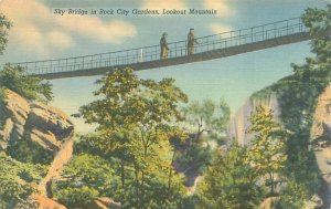 Lookout Mountain, Tennessee, Sky Bridge1940 Linen Postcard Used