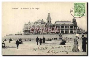 Old Postcard Ostend Kursaal and The Beach