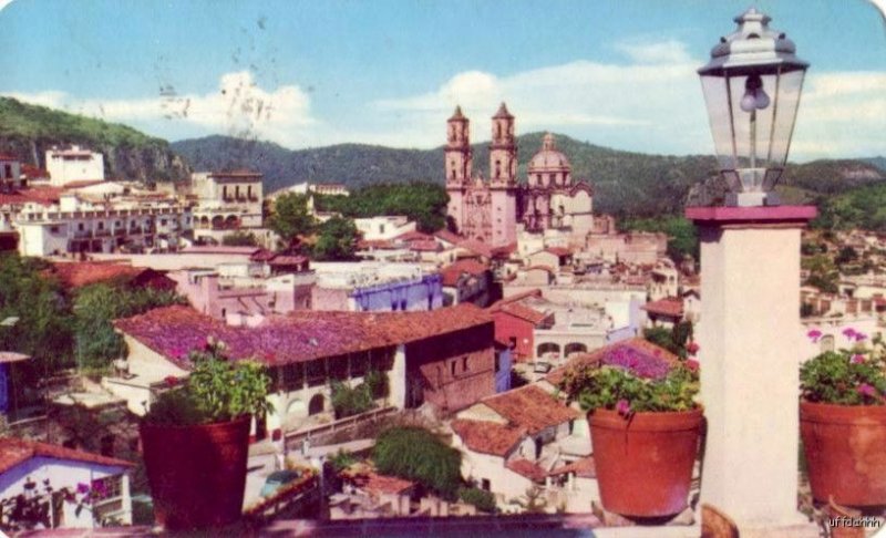 PANORAMICA DE TAXCO MEXICO DESDE EL HOTEL VICTORIA A MARK TUROK PHOTO 1964