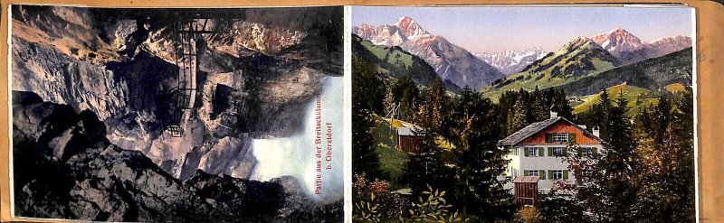 Leporello book folder 10 vintage scenic views of Oberstdorf Germany