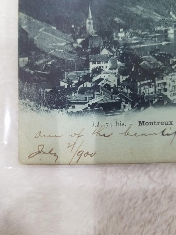 Antique Postcard entitled Montreaux et la Dent du Midi  Posted 1900