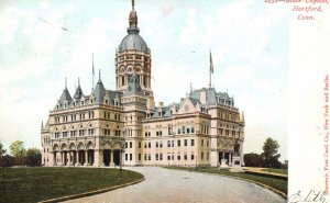 Vintage Postcard 1907 State Capitol Building Landmark Hartford Connecticut CT