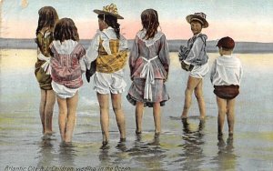 Children wading in the Ocean Atlantic City, New Jersey  