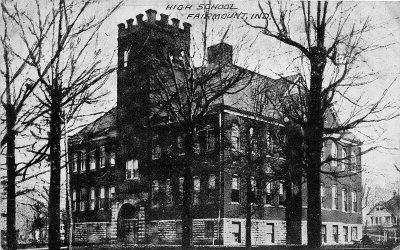 F93/ Fairmount Indiana Postcard c1910 High School Building