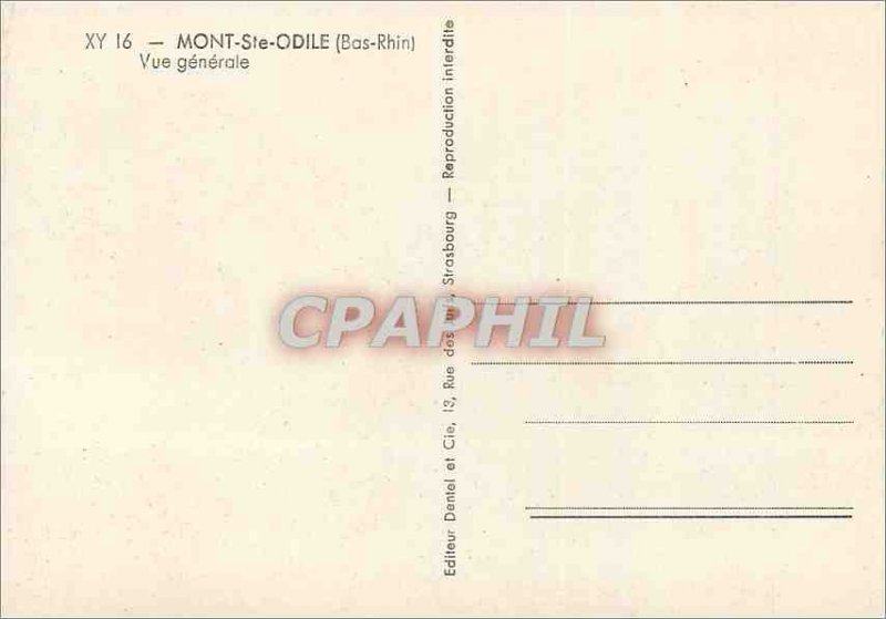 Modern Postcard Mont Sainte Odile (Bas Rhin) Vue Generale