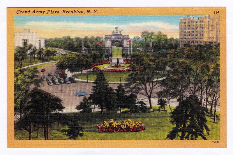 RARE 1930-45 Grand Army Plaza Brooklyn N.Y. NY Civil War Arch Prospect Park 