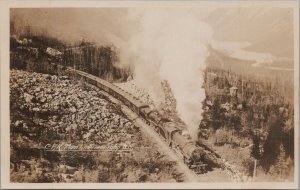 RPPC Postcard CPR Main Line Train Railroad Near Yoho BC Canada