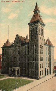 Vintage Postcard 1914 City Hall Building Rochester New York NY Structure