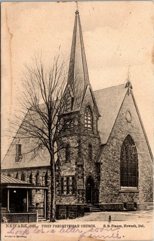 Vtg Newark Delaware DE First Presbyterian Church 1906 Raphael Tuck Postcard