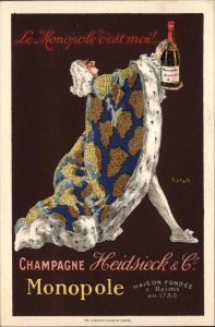 Champagne Advertising Poster Art Heidsieck & Co Monopole Rich Man c1910 Postcard