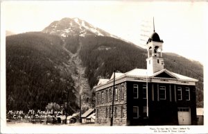 RPPC Real Photo Postcard CO Silverton Mount Kendall and City Hall 1953 S117