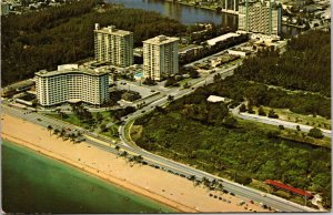 Aerial View Sunrise Boulevard A1A Looking West Atlantic Ocean Postcard Unused 