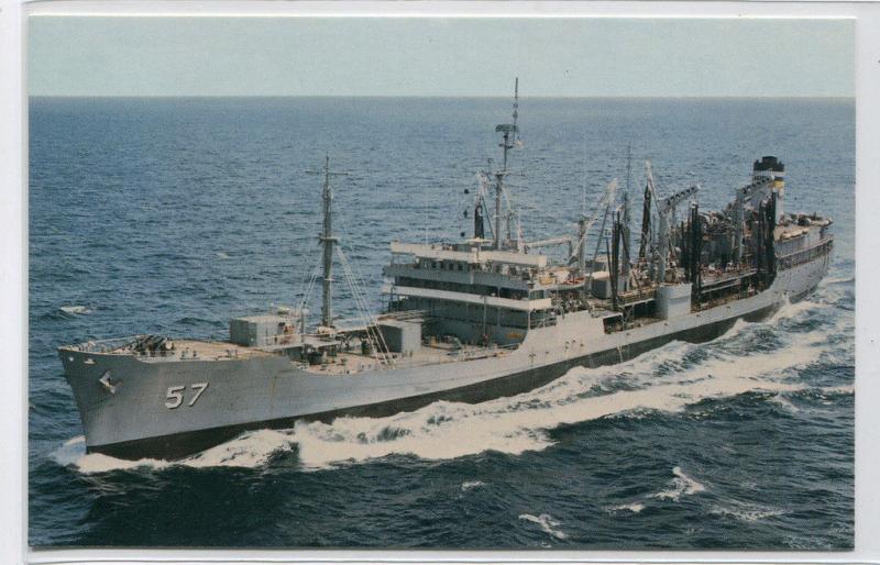 USNS Marias T-AO 57 US Navy Oiler Ship postcard