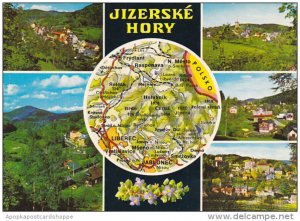 Czechoslovakia Jizerske Hory Multi View With Map