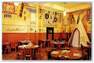 1966 Corner Of Indian Room Noble Hotel Restaurant Dining Lander Wyoming Postcard