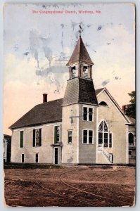 1914 The Congregational Church Winthrop Maine Religious Building Posted Postcard