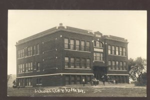 RPPC CLARKS NEBRASKA SCHOOL BUILDING 1910 VINTAGE REAL PHOTO POSTCARD