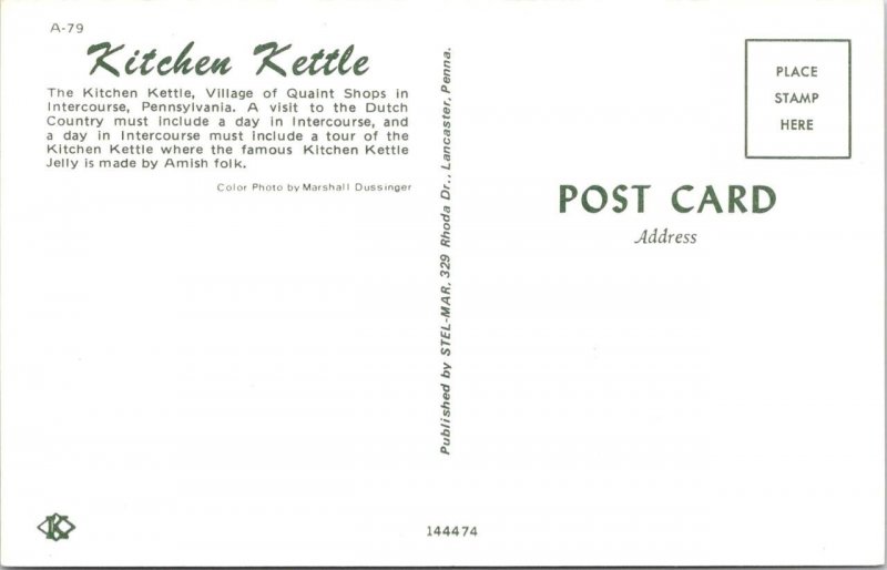 Intercourse, PA Pennsylvania  KITCHEN KETTLE SHOPS Amish Jelly ROADSIDE Postcard