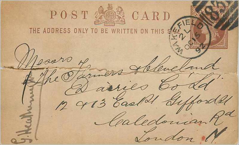 Entier Postal Stationery Postal Great Britain Great Britain 1892 Wakefield