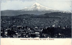 1900s Mt. Hood in Distance Panorama View of Portalnd OR Postcard