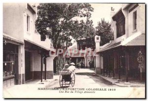 Old Postcard Marseilles Colonial Exhibition 1922 A village street Annamite
