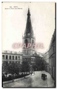 Old Postcard Metz Church and Plaza San Martin