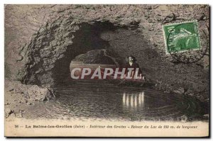 La Balme Caves - Interior Caves Back Lake 180 m length - Old Postcard