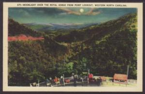 Moonlight Over the Royal Gorge From Point Lookout  Postcard 
