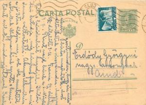 Hangya Aiud Cluj uprated postal stationery Romania king Carol II